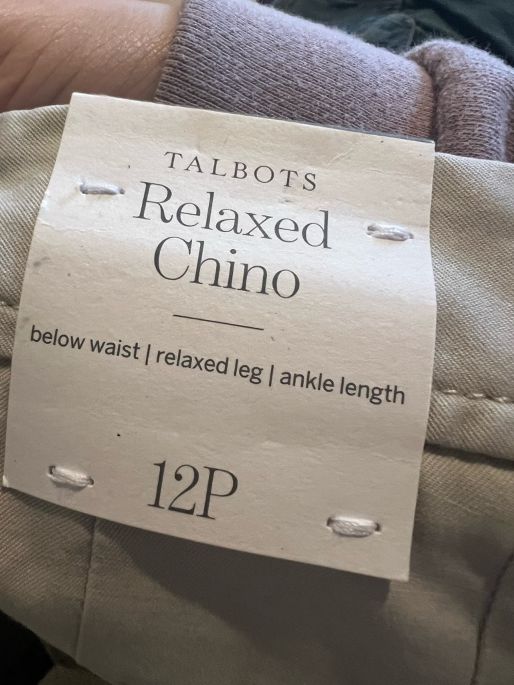 Talbots Beige Chino Pants - Straight Leg - Picture 3 of 3